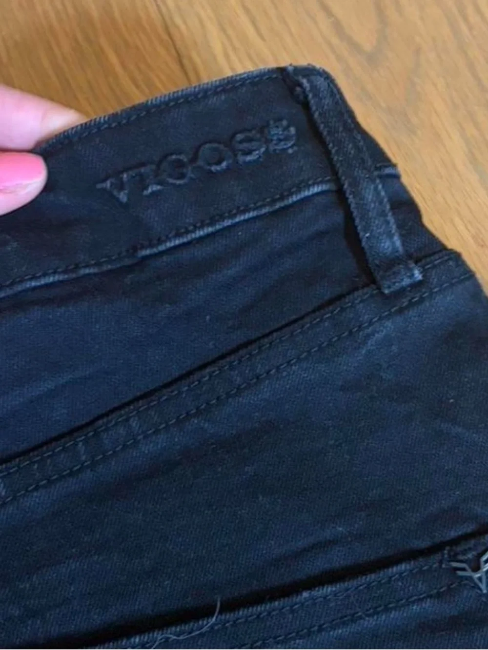 Vigoss Black Asymmetric Denim Jean Skirt